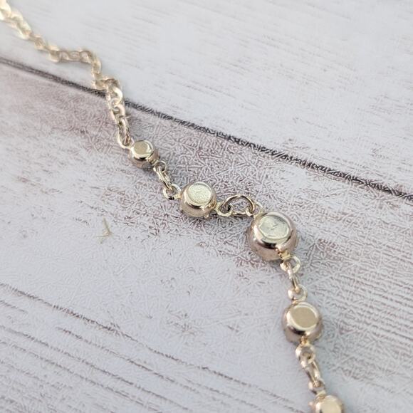 Vintage Avon SAQ Large Bracelet or Anklet Gold Tone with Clear Gems - Picture 10 of 11